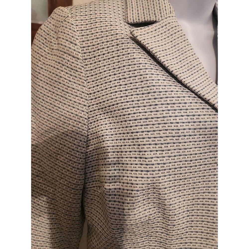 Old Navy Women's Baby Blue Striped Jacket Size M Medium Blazer Spring - Picture 3 of 6